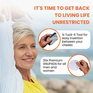 Butts Are Messy - Control The Mess. ANUPAD Premium Absorbent Pads. Confidently Handle Bowel Leakage, Bleeding Hemorrhoids, And The Mess Hemorrhoid Ointments Make.