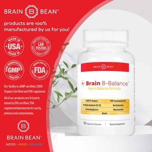 Brain B Balance: Methylated Multivitamin - Methylated B Complex Neurobalance Formula - Methylfolate Supports Mood