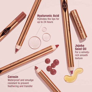 Charlotte Tilbury Lip Cheat Lip Liner Pencil - Gives Lips a Fuller-Looking, Defined Pout - Enriched with Jojoba Oil & Hyaluronic Acid - Waterproof, Smudge-Proof & Transfer-Proof - Foxy Brown