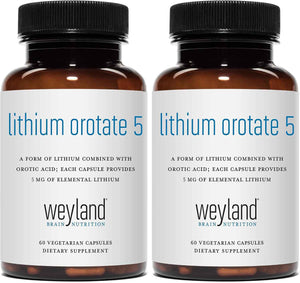 Lithium Orotate - 5mg of Elemental Lithium, 60 Vegetarian Capsules (Pack of 2)