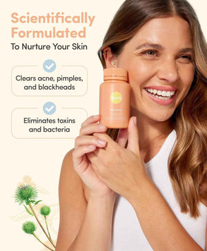 Ovira Skin Clear with ZINCBRIGHT - 60 Capsules for Clear and Glowing Skin - Rosacea & Hormonal Acne Treatment - Support Collagen Production - Acne Supplements for Women & Men - Pack of 2
