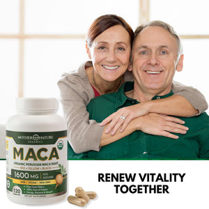 Powerful Maca Blend for Men – Black, Red & Yellow Maca Capsules | Supports Energy, Stamina & Endurance | Promotes Hormonal Balance & Vitality Mother Nature Organics Superfoods for Organic Living buy supplements Au