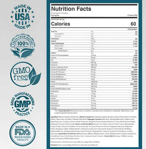 ELYXaR Daily Superfood Complex - Supplement Powder - 60+ Vitamins, Minerals, Wholefood-Sourced Ingredients, Stress Adaptogens, Pro & Prebiotics, Digestive Enzymes, & Electrolytes - 30 Servings