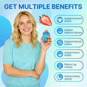 Magnesium Complex Gummies for Women Men 8 in 1, Magnesium Glycinate, Citrate, Malate, Taurate, Supports Bones, Muscle, Nerve Health, Sugar-Free, Vegan Non-GMO, Strawberry Flavor, 120 Count HUUAYAO buy supplements Au