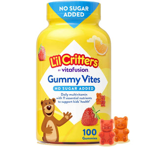 L’il Critters Gummy Vites No Sugar Added Daily Gummy Multivitamin for Ages 2+ Toddlers & Kids, Vitamin C, D3 for Immune