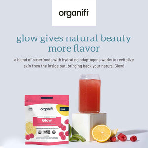Organifi Glow - Vegan Collagen Powder for Women - Organic Flavored Water Ingredient, 30 Servings