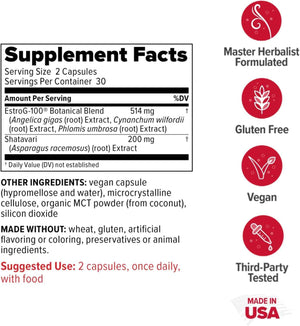 Redd Remedies, MenoWise, Relieves Symptoms, Including Hot Flashes, Night Sweats, Vaginal Dryness, and More, 60 Vegan Capsules