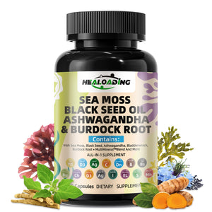 HEALOADING Sea Moss Capsules:Wildcrafted Organic Irish Seamoss & Bladderwack - Rich in Minerals, Supports Thyroid Health, Digestion, Skin & Immune System - Vegan, Non-GMO HEALOADINGBuy Supplements Australia