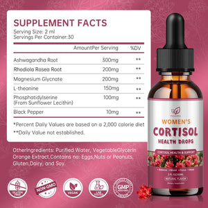 Cortisol Manager Liquid Drops, Cortisol Supplements for Women, with magnesium ashwagandha, rhodiola rosea,l-theanine,Phosphatidylserine-Promote Relaxation and Support Mood- 30 Day Vegan Supply Fzjjyana buy supplements Au