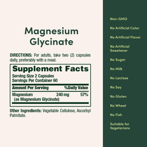 Nature’s Bounty High Absorption Magnesium Glycinate 240 mg for Supporting Muscle Relaxation and Bone, Heart & Nerve Health – Non-GMO, Gluten-Free, Vegetarian, 120 Count/60 Servings Nature's BountyBuy Supplements Australia