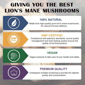 CANLIST Organic Mushroom Complex Capsules with Lion's Mane, Cordyceps, Reishi, Help for Cognitive Focus, Immune Support & Brain Health, Vegan, Non-GMO, 90 Capsules