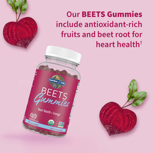 Garden of Life Organic Beet Root Gummies Made from Pectin with Antioxidants, Vitamin C, Vitamin D & B12 for Heart Health & Energy – BEETS Gummies – Vegan, Gluten Free, Non GMO, Raspberry, 30 Servings Garden of LifeBuy Supplements Australia