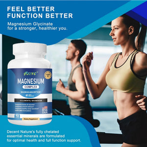 Magnesium Complex Supplement - 1000mg with 8 Magnesium Forms: Glycinate, Citrate, Malate, Taurate & Orotate - Supports Muscle Function, Bone Strength & Relaxation - Vegan, Non-GMO - 180 Capsules PJRYC buy supplements Au