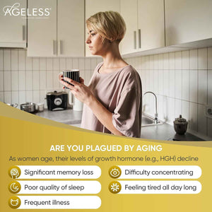 Ageless Anti-Aging & Brain Health - UltraMAX Gold HGH Capsules + Nootropic Brain Supplement for Memory, Focus, Immune Support & Restful Sleep - 90 + 60 Capsules