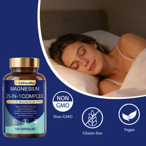 25-in-1 Magnesium Complex | Multi-Form Absorbable Blend for Daily Nutritional Support, 120 Vegan Caps (1) PBZPBZ buy supplements Au
