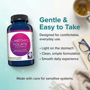 MD Life L-Methylfolate 5 mg Supplement - Professional-Grade Active L Methylfolate Supplement - 120 Capsules - L-Methylfolate 5mg - Maximum Potency MTHFR W/Essential Amino Acids MD.LIFEBuy Supplements Australia