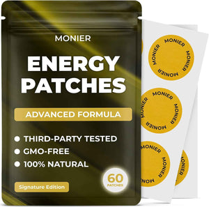 Energy Patches with B12 - Advanced B-Vitamin Complex + Natural Caffeine - Signature Edition For Women & Men, Energy & Focus, 60 Day Supply