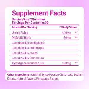 Le Tian Xian Her Juicy Feminine Probiotics Gummies for Women with Slippery Elm, Prebiotics & Lactobacillus - for pH Balance & Digestive Health, Tropical Pineapple Flavor, 60 Count Le Tian Xian buy supplements Au