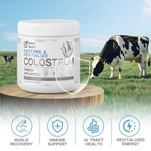 Colostrum Supplement Powder for Humans - Organic Bovine Colostrum Supplement for Gut Health, Hair Growth, Beauty
