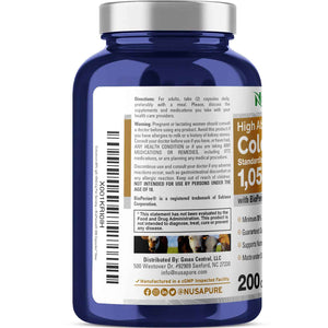 NusaPure Colostrum 1050mg 30% IgG 200 capsules (Non-GMO, Soyfree) Bioperine