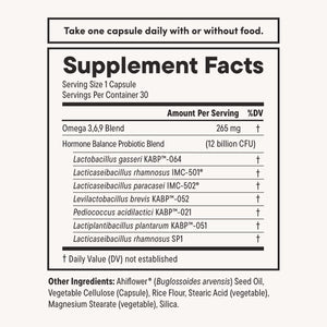 Daily Nouri Hormone Balance Probiotics for Women | Hormone Balance for Women | PMS, Hormonal Acne, & Bloating Support | 7 Clinically Studied Strains + Omega | 30-Day Supply Daily Nouri buy supplements Au
