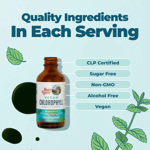 MARYRUTH'S Chlorophyll Liquid Drops - Clean Label Project Certified - Vegan - Non-Diluted Liquid Chlorophyll - Mulberry Derived Supplement for Ages 14+ - Non-GMO - Delicious Minty Flavor - 2 Fl Oz