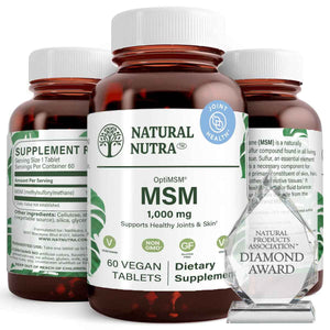 Natural Nutra OptiMSM, MSM Supplement with Sulfur 1000 mg, 120 Vegan Tabs