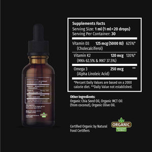 (4 Pack) Vitamin D3 K2 Drops Unflavored & Strawberry Flavor Bundle - Maximum Strength Vitamin D Liquid 5000 IU with MCT Oil Omega 3 - No Fillers, Non-GMO Liquid D3 for Immune Support, 2 Fl Oz Each
