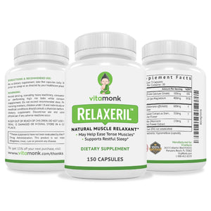 VitaMonk Relaxeril™ All-Natural Muscle Relaxer - Muscle Relaxer Supplement - Complete Muscle Relaxing Formula VitaMonkBuy Supplements Australia