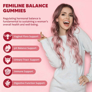 GORNVB Premium Feminine Balance Gummies for Women, Support pH Balance & Vaginal Probiotics Health Gummies with Cranberry Pineapple Powder, D-Mannose, Sugar Free, Gluten Free, Vegan