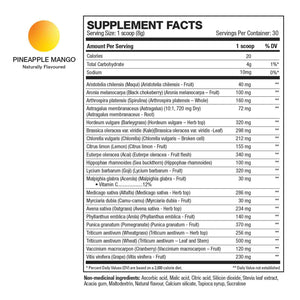 HD MUSCLE GreensHD Premium Daily Greens - Organic Superfood Blends - for Immune Support & Digestion - with Spirulina, Chlorella, & Adaptogenic Herbs - 30 Servings (Pineapple Mango)