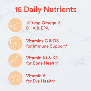 SmartyPants Kids Multivitamin Gummies: Omega 3 Fish Oil (EPA/DHA), Vitamin D3, C, Vitamin B12, B6, A, K & Zinc for Immune Support SmartyPants
