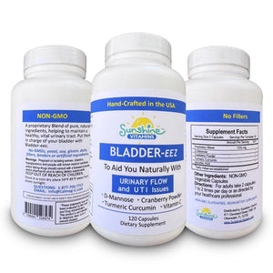 Sunshine Vitamins Bladder-EEZ | All-Natural Bladder Infection UTI Relief Support for Women with D-Mannose | Urinary Tract Infection Health with Immune System Support (1 Bottle of 120 Capsules) Sunshine VitaminsBuy Supplements Australia