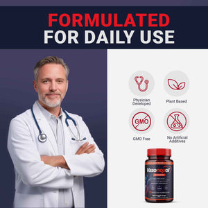 Vasonoxol U.S. Patented Nitric Oxide Supplement for Blood Pressure Support 2880mg - Physician Formulated Vascular Health Formula with L-Arginine & L-Citrulline - Vegan, Non-GMO (120 Capsules)