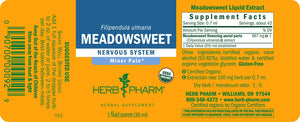 Herb Pharm Certified Organic Meadowsweet Liquid Extract for Minor Pain - 1 Ounce (DMEAD01) Herb PharmBuy Supplements Australia
