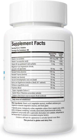 Biotics Research Renal Plus - Botanical, Glandular and Nutritional Support for Optimal Renal Function. Kidney Health & Supports Urological Function –Ulva ursi, Buchu Leaf, Echinacea, Cranberry–180Tabs