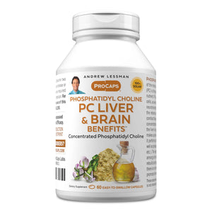 Andrew Lessman ProCaps PC Liver & Brain Benefits 360 Softgels - Phosphatidyl Choline with Ahiflower Oil supports acetylcholine production, memory, focus & healthy liver function.