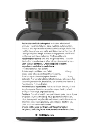 Celt Immunocare 60 v-caps - Potent Seasonal Allergy Blend - Adult Immunity Support - Cholesterol Modulator - Plant Sterols Ultra Strength - 7 Key Immunity Enhancing Ingredients