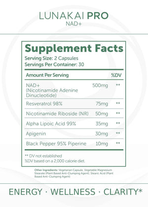 Lunakai USA Made Dual-Pathway NAD+ Formula with NR & Resveratrol – Natural NAD Supplement for Women & Men – Healthy Aging 7