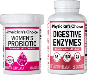 Physician's CHOICE Women’s Starter Bundle: Women’s Probiotic 30ct + Digestive Enzymes 60ct