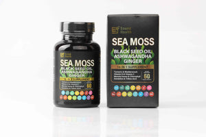 Sea Moss Capsules with Ashwagandha, Turmeric, Bladderwrack, Vitamins C & D for Natural Energy, Sleep Support & Hair Growth, 1200mg Herbal Blend, for Man & Women, Third-Party Tested๏ผ16-in-1 Supplement SoundHealthBuy Supplements Australia