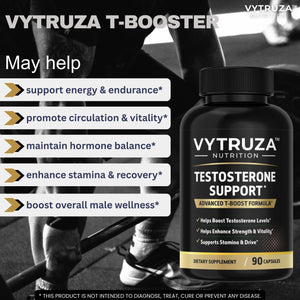 VYTRUZA Nutrition Advanced T-Boost Formula Test Support Capsules, Premium Ingredients, Energy, Strength Support Supplement for Men, 90 Capsules VYTRUZA buy supplements Au