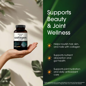 NatureBell Multi Collagen Complex - 300 Capsules - 5 Collagen Peptides (Type I, II, III, V, X), Hyaluronic Acid, Biotin & Probiotics - Hair, Skin, Nail, Joint & Gut Health Support* NatureBell buy supplements Au