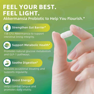 GREENPEOPLE Akkermansia Probiotics 15B CFU for Gut Function, 60CT Probiotics Supplement with Ceylon Cinnamon, Turmeric - Digestive Health & Metabolic Support