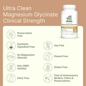 Dr. Murray's Ultra Clean Magnesium Glycinate - Supports Sleep, Relaxation, Heart & Muscle Function - Vegan - 120 mg - No Magnesium Stearate or Artificial Additives - 90 Capsules