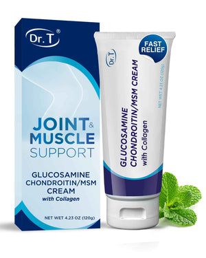 Dr. T Glucosamine Chondroitin Cream - Premium Formula with MSM and Collagen for Joint and Muscle Discomfort - Maintains Joint Strength, Flexibility & Muscle Mobility - 4.23 oz / 120g (1 Pack) Dr. TBuy Supplements Australia