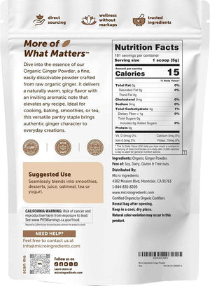 Organic Ginger powder, 2lbs (32oz) - Premium Source for Spice & Seasoning - Great for Baking, Cooking & Tea - Additive Free, Non-GMO, Bulk Supply