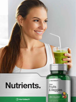 Horbäach Mega Fruits and Veggies Supplement | 100 Capsules | Vegetarian, Non-GMO and Gluten Free HorbäachBuy Supplements Australia