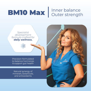 Michelle Peiret BM10 Max - Boron Supplement for Men & Women - Boron Complex with Zinc, Biotin 10,000 mcg, MSM, Silica, Saw Palmetto - Hair Skin & Nails + Trace Mineral Support - 60 Veg Capsules