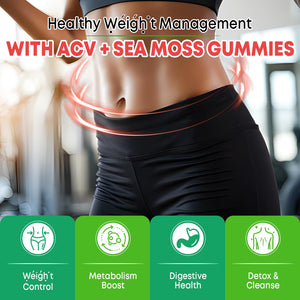 Vazatisi 2 Pack Apple Cider Vinegar Gummies, ACV with Sea Moss Gummies for Metabolism, Digestion, Detox, Gut & Immune Health, Apple Flavored -120 Count VazatisiBuy Supplements Australia
